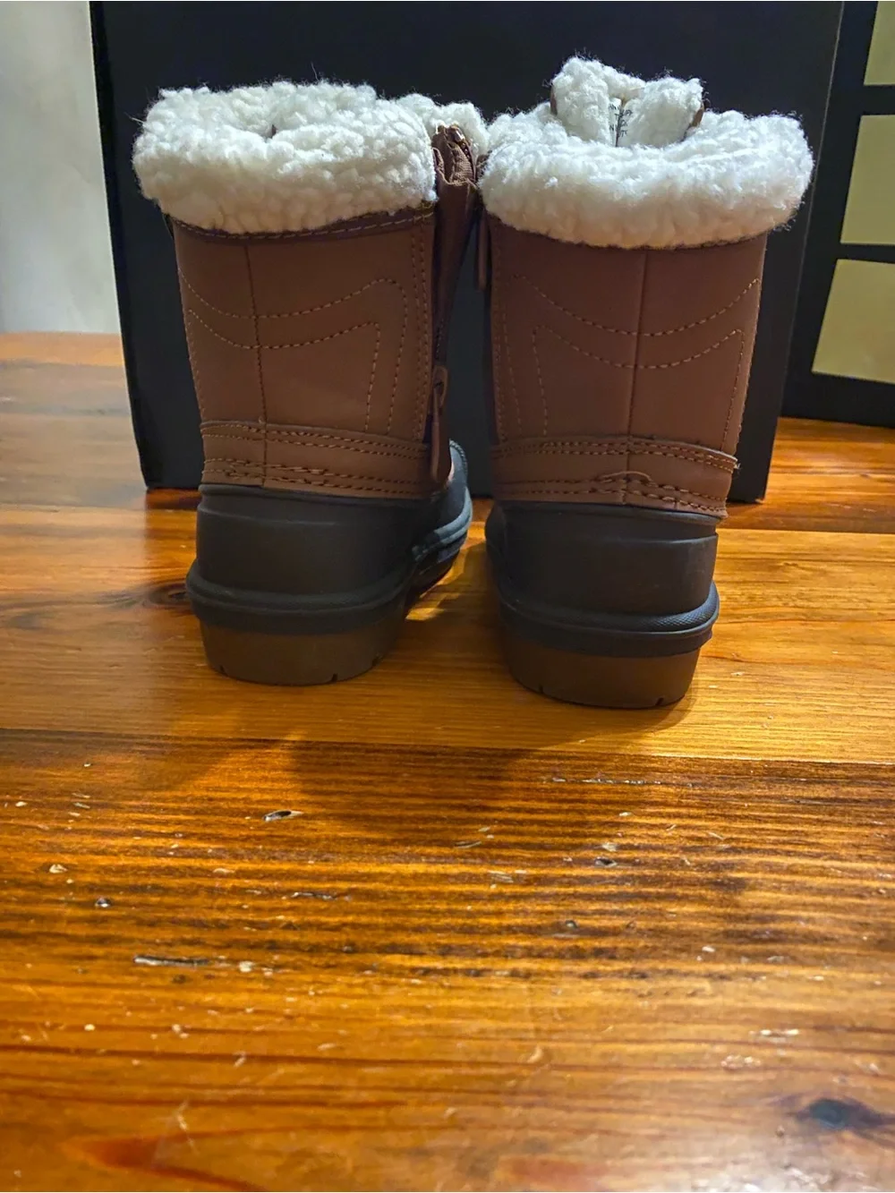 Cat & Jack Brown and Black Cozy Winter Boots for Kids